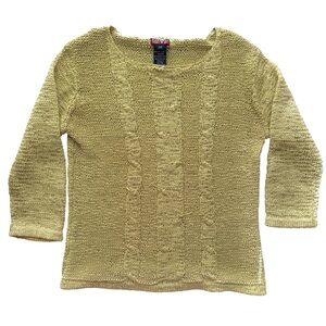 Mac & Jac Vintage Y2K 3/4 Sleeve Stretchy Form Fit Top Fairycore Cottagecore